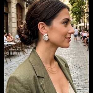 Divided Silver Spiral Earrings